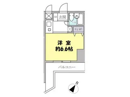 コスモ亀有V(1K/6階)の間取り写真