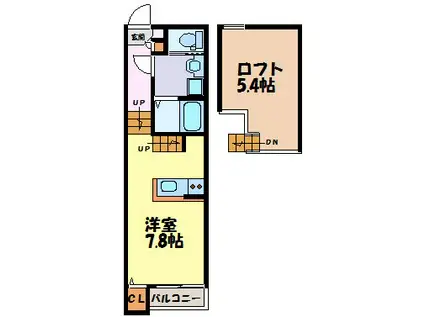 フィールグッド新栄(1K/2階)の間取り写真
