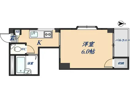 御幸町OKマンションA(1K/3階)の間取り写真