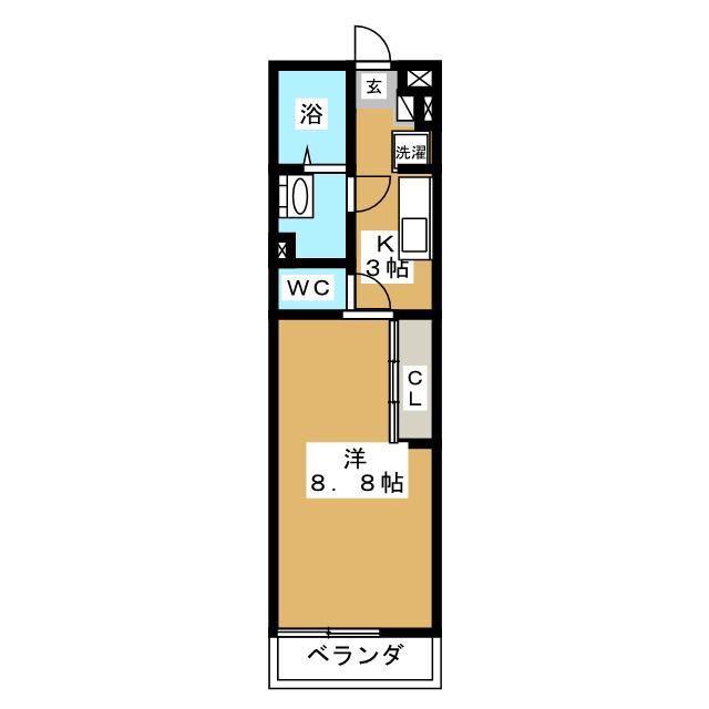 リブリ・ディアコート上山(1K/2階)の間取り写真