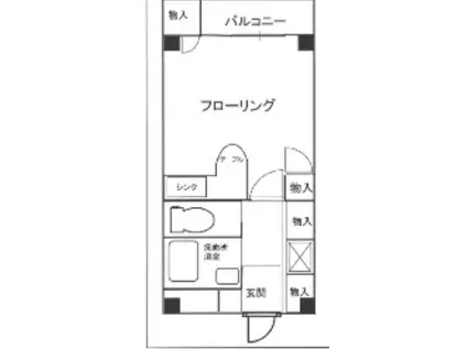 リンケージII(ワンルーム/5階)の間取り写真