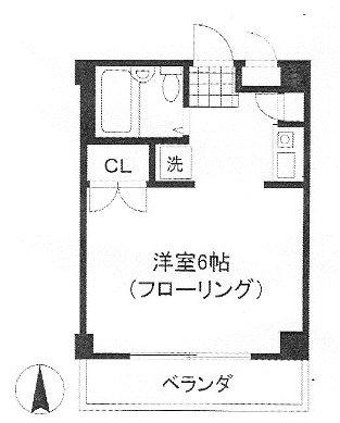 桜参番館(ワンルーム/2階)の間取り写真