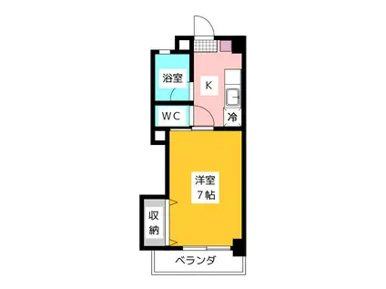 上石神井ハイツ(1K/2階)の間取り写真