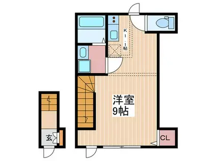 レーブハウス楽々園(ワンルーム/2階)の間取り写真