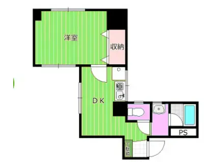 シェラハウス(1DK/1階)の間取り写真