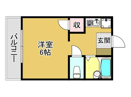 メゾネット五位ノ池(1K/2階)の間取り写真