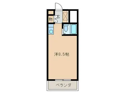 グランドビュー大池(ワンルーム/2階)の間取り写真