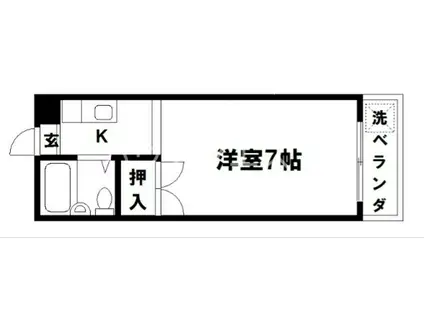 バルーンクラブⅡ(1K/3階)の間取り写真