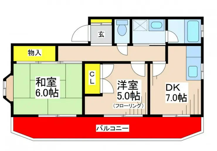 芦花パークアミティ 5階階 間取り