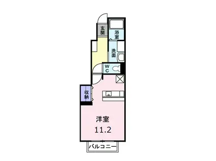 バレーフィールドII(ワンルーム/1階)の間取り写真