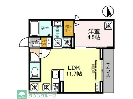 トリシア浦和(1LDK/3階)の間取り写真
