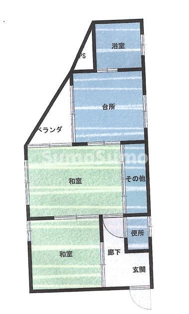 稲垣ビル(2K/4階)の間取り写真