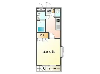 ルーミンズヒル(1K/1階)の間取り写真