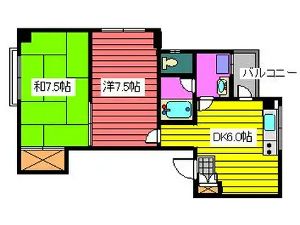 アパートメントオーランド(2DK/3階)の間取り写真