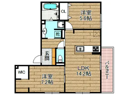 D-RESIDENCE下田部B(2LDK/3階)の間取り写真