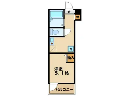 MELDIA清新4丁目(1K/1階)の間取り写真