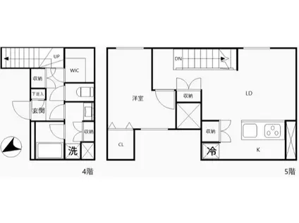クリアル江戸川橋(1LDK/4階)の間取り写真
