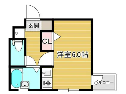 ラファ道意町(1K/2階)の間取り写真