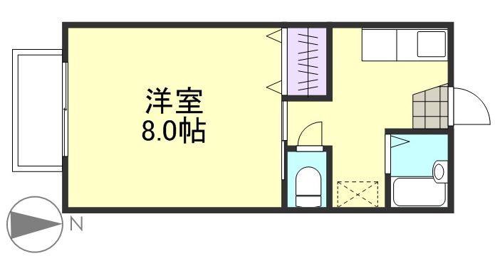 CONFORT(1K/2階)の間取り写真