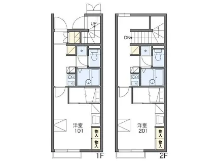 レオパレスエリアピースはやし(1K/1階)の間取り写真