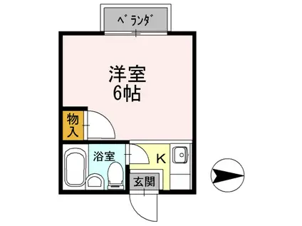 調布ハイムピアー小島町2丁目-(1K/2階)の間取り写真