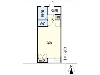 ウッディハウスA(ワンルーム/2階)の間取り写真