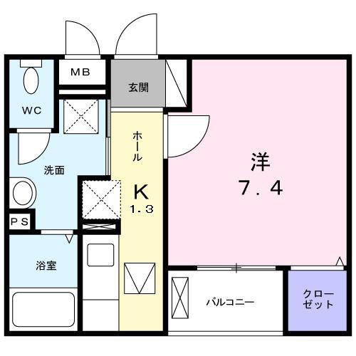 シェーネ(1K/1階)の間取り写真