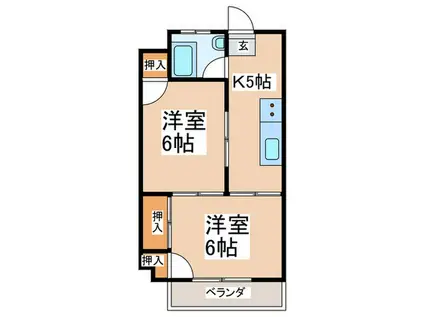 高橋マンションB棟(2K/3階)の間取り写真