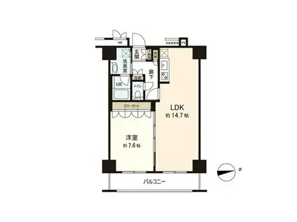 レジデンス仙台駅東(1LDK/13階)の間取り写真
