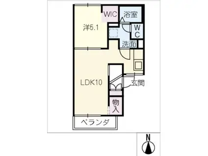 サンライズ河原(1LDK/2階)の間取り写真