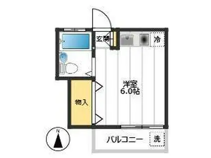 シャトル熊野町II(ワンルーム/1階)の間取り写真