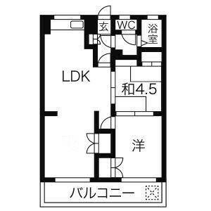 プリミエール平和ヶ丘(2LDK/4階)の間取り写真