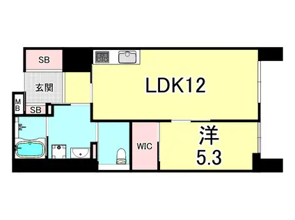マスターズマンション神戸学園都市中楽坊(1LDK/7階)の間取り写真