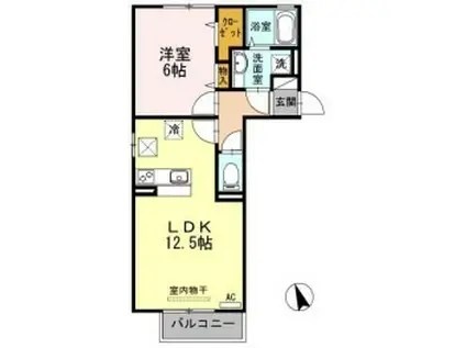 チェリーブロッサムC棟(1LDK/1階)の間取り写真