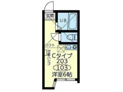 ユナイト新町アーウィンローズ(ワンルーム/1階)の間取り写真