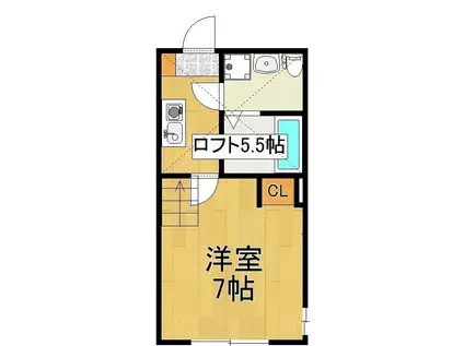 パティオ湘南田浦A棟(1K/1階)の間取り写真