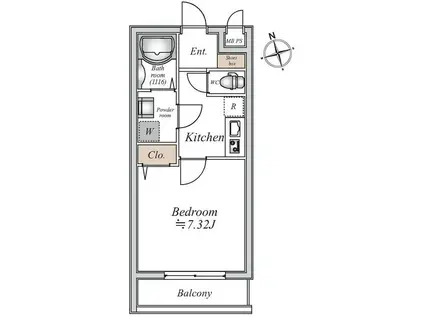 ドゥーエ四谷三丁目(1K/5階)の間取り写真
