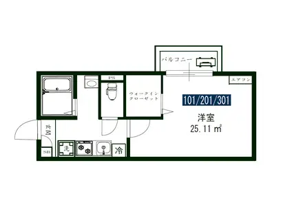 流山市東深井 アパート(1K/1階)の間取り写真