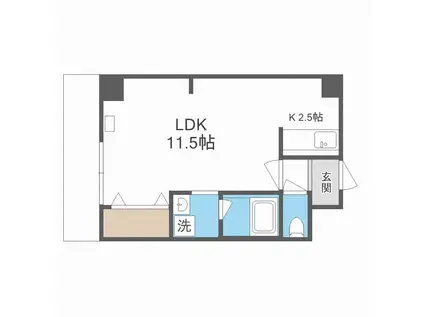 メゾン24(1LDK/4階)の間取り写真