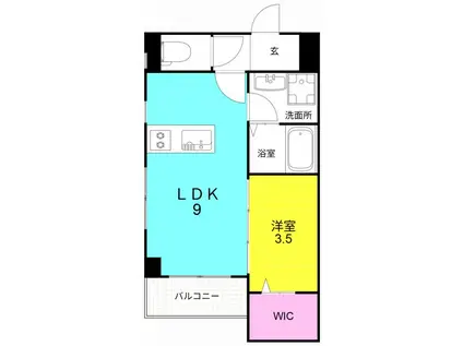 COLABO西宮中央(1LDK/3階)の間取り写真