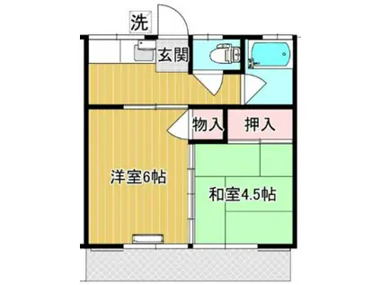 持田荘(2K/2階)の間取り写真