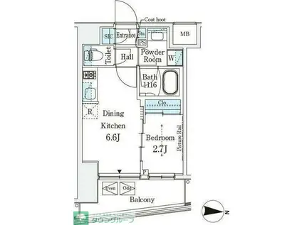 イプセ押上(1DK/7階)の間取り写真