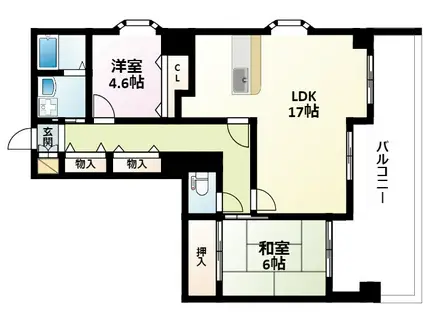 東明マンション江坂II(2LDK/7階)の間取り写真