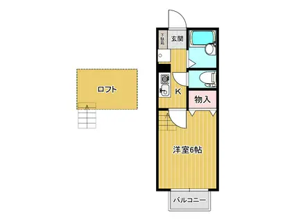 エルピソII(1SK/2階)の間取り写真