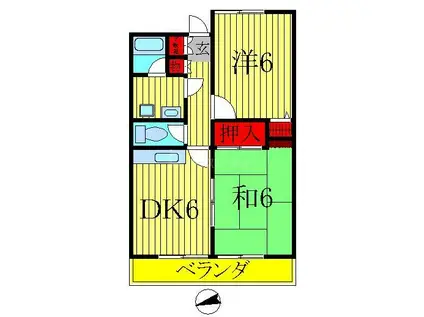 丸山ビル(2DK/4階)の間取り写真