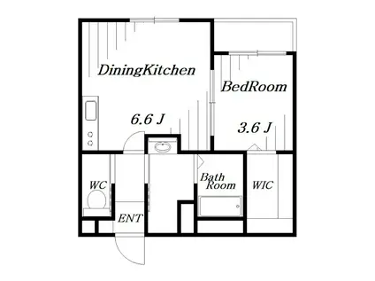 グランディール千葉新宿(1DK/1階)の間取り写真