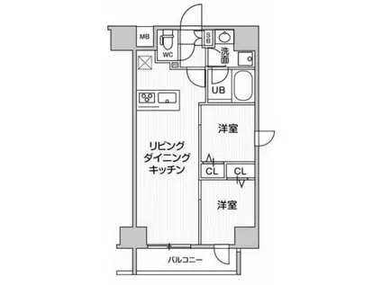 ジェノヴィア南千住IIIスカイガーデン(2LDK/6階)の間取り写真