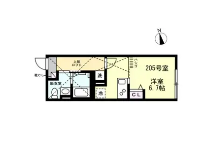ベイルーム長後(ワンルーム/2階)の間取り写真
