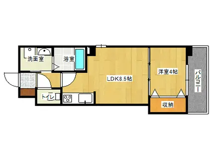 パレグレース己斐本町(1LDK/5階)の間取り写真