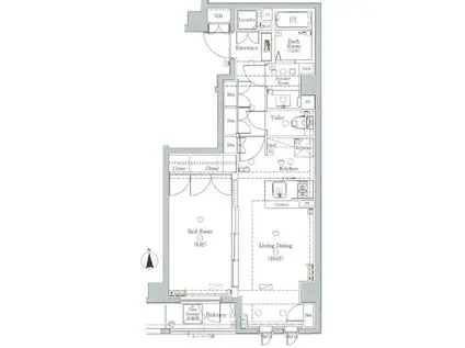 AXAS白山(1LDK/5階)の間取り写真